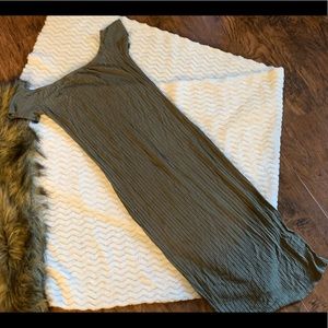 Midi olive green dress